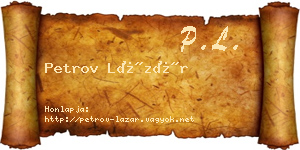 Petrov Lázár névjegykártya